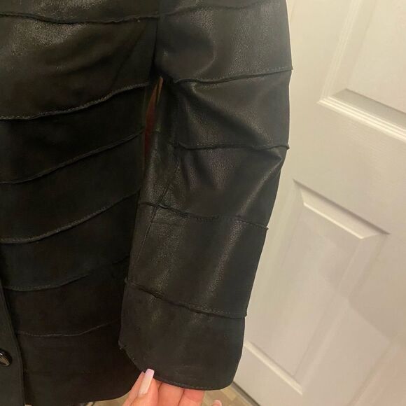 Glabor genuine leader 3/4 sleeve evening jacket, S - Picture 5 of 13